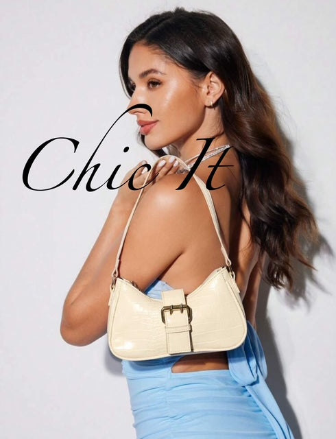 Chic It Fashionable Crocodile Embossed Shoulder Bag