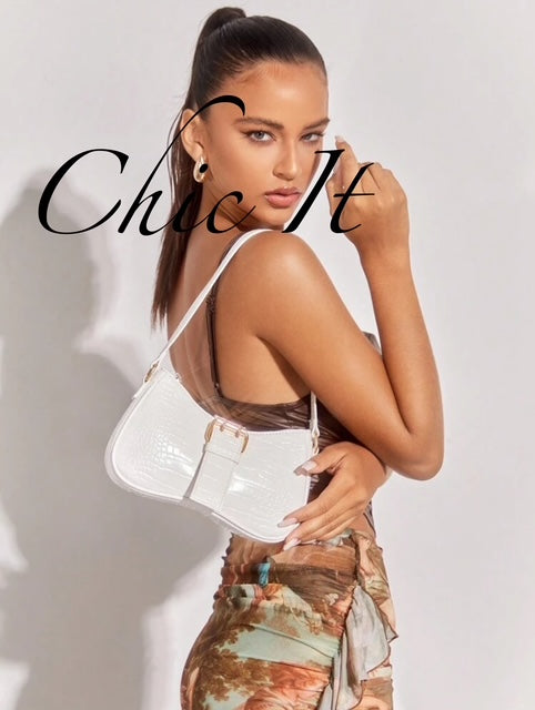 Chic It Fashionable Crocodile Embossed Shoulder Bag