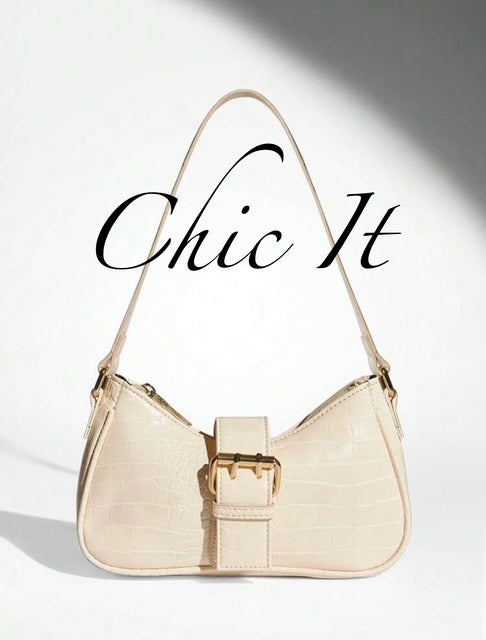 Chic It Fashionable Crocodile Embossed Shoulder Bag