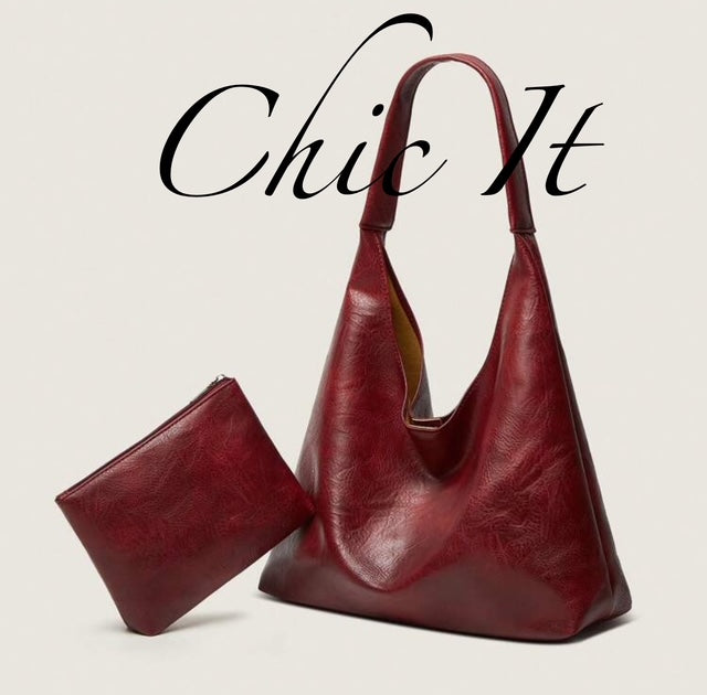 Chic It Tote Bag Vintage Simple Large Handbag Shoulder Bag for Women
