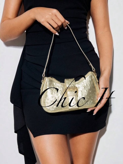 Chic It Fashionable Crocodile Embossed Shoulder Bag