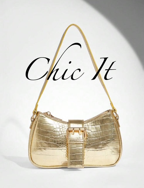 Chic It Fashionable Crocodile Embossed Shoulder Bag