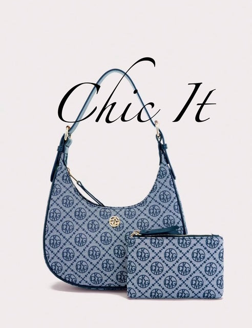 DK DKMG 2pcs Silk Printed Shoulder Bag Set with Adjustable Straps