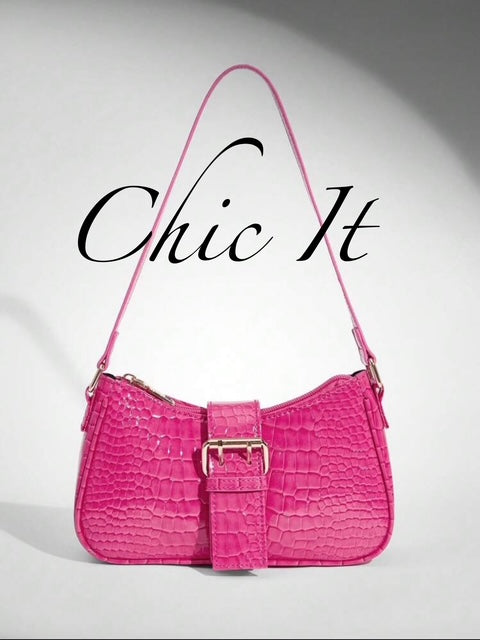 Chic It Fashionable Crocodile Embossed Shoulder Bag