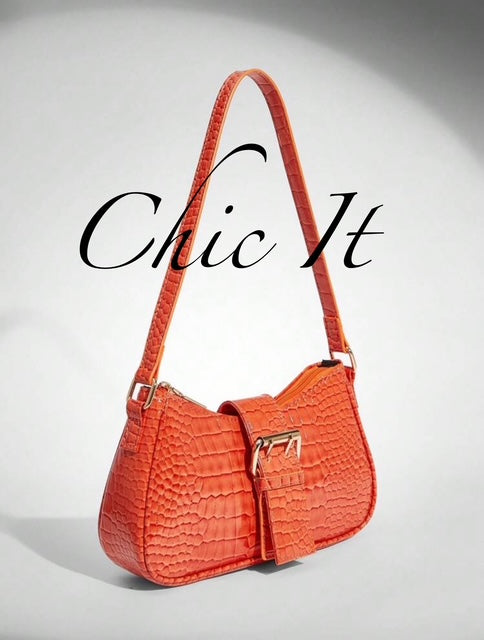 Chic It Fashionable Crocodile Embossed Shoulder Bag