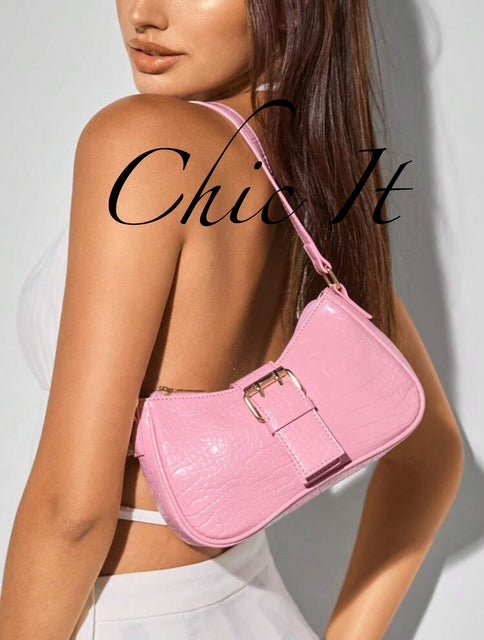Chic It Fashionable Crocodile Embossed Shoulder Bag