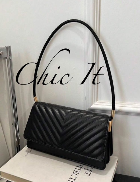 Chic It Fashion Crocodile Embossed Flap Bag Shoulder Bag