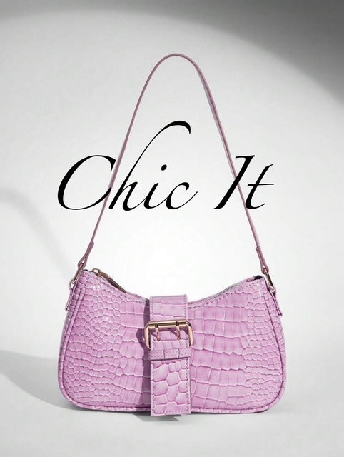Chic It Fashionable Crocodile Embossed Shoulder Bag