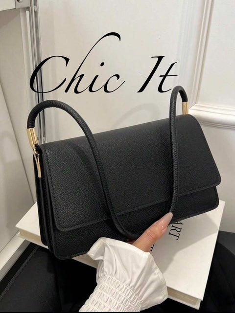 Chic It Fashion Crocodile Embossed Flap Bag Shoulder Bag