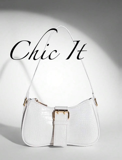 Chic It Fashionable Crocodile Embossed Shoulder Bag